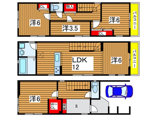 西生田一丁目貸家の物件間取画像